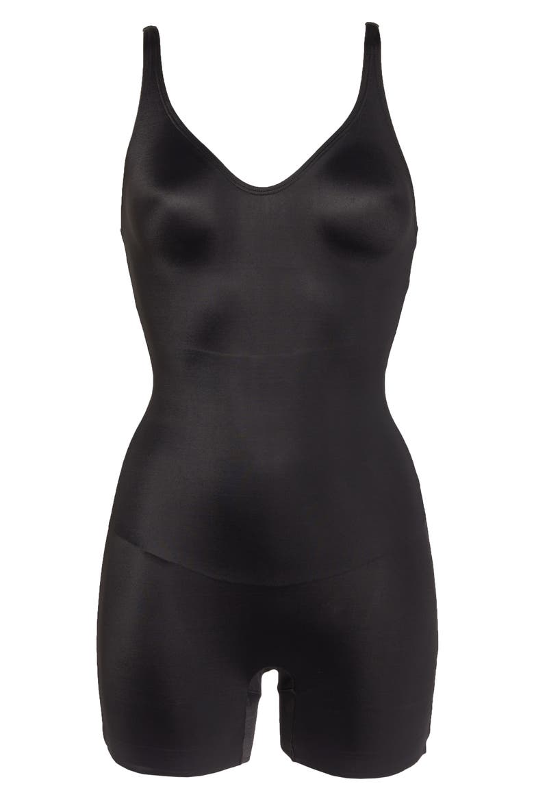 Mid Thigh Shaper Bodysuit, Alternate, color, BLACK
