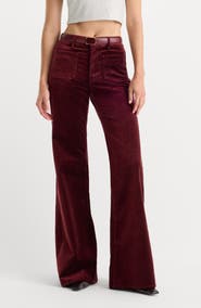 Good American Good Waist Palazzo High Waist Wide Leg Velvet Jeans