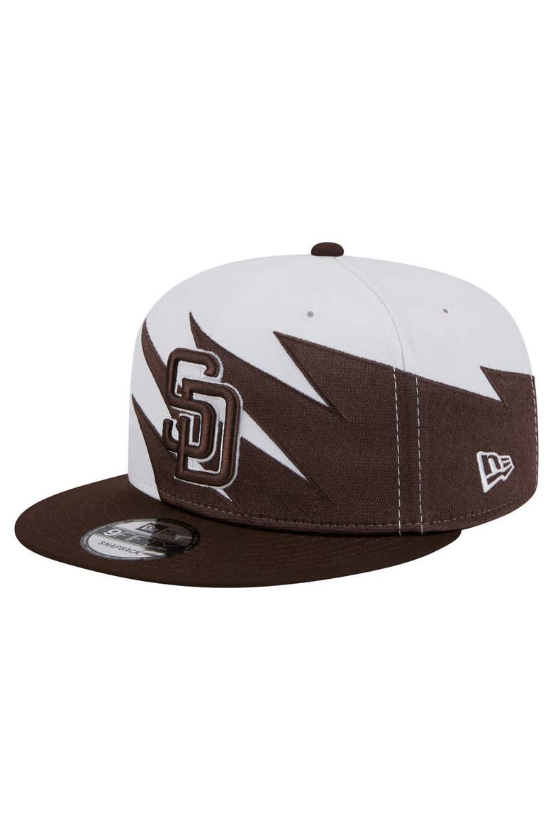 Men's New Era Brown/White San Diego Padres Jagged 9FIFTY Snapback Hat, Main, color, Brown