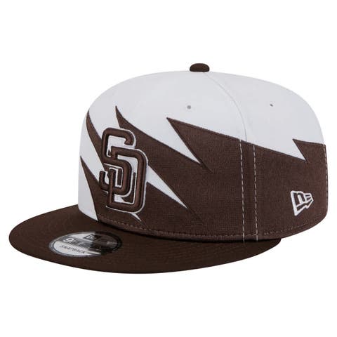 Men's New Era Brown/White San Diego Padres Jagged 9FIFTY Snapback Hat