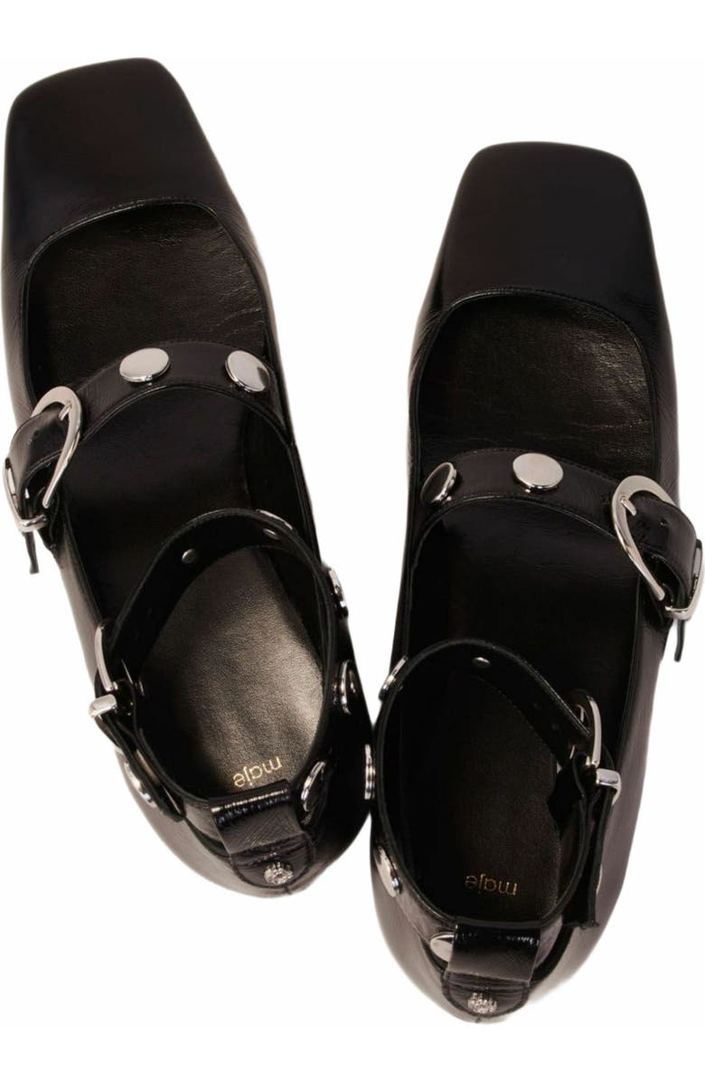 maje Studded leather Mary Jane flats, Alternate, color,