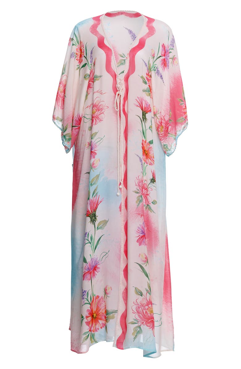 Agua Bendita Selma Chroma Floral Caftan Cover-Up, Alternate, color, Pink Multi