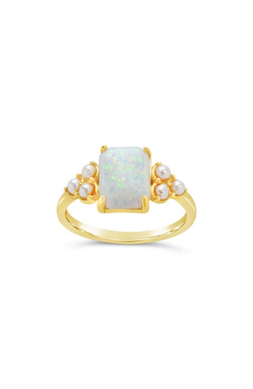 Sterling Forever Lana Faux Pearl & Opal Ring