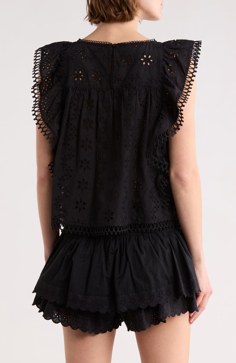 Melrose and Market Cotton Eyelet Embroidered Top, Alternate, color, Black