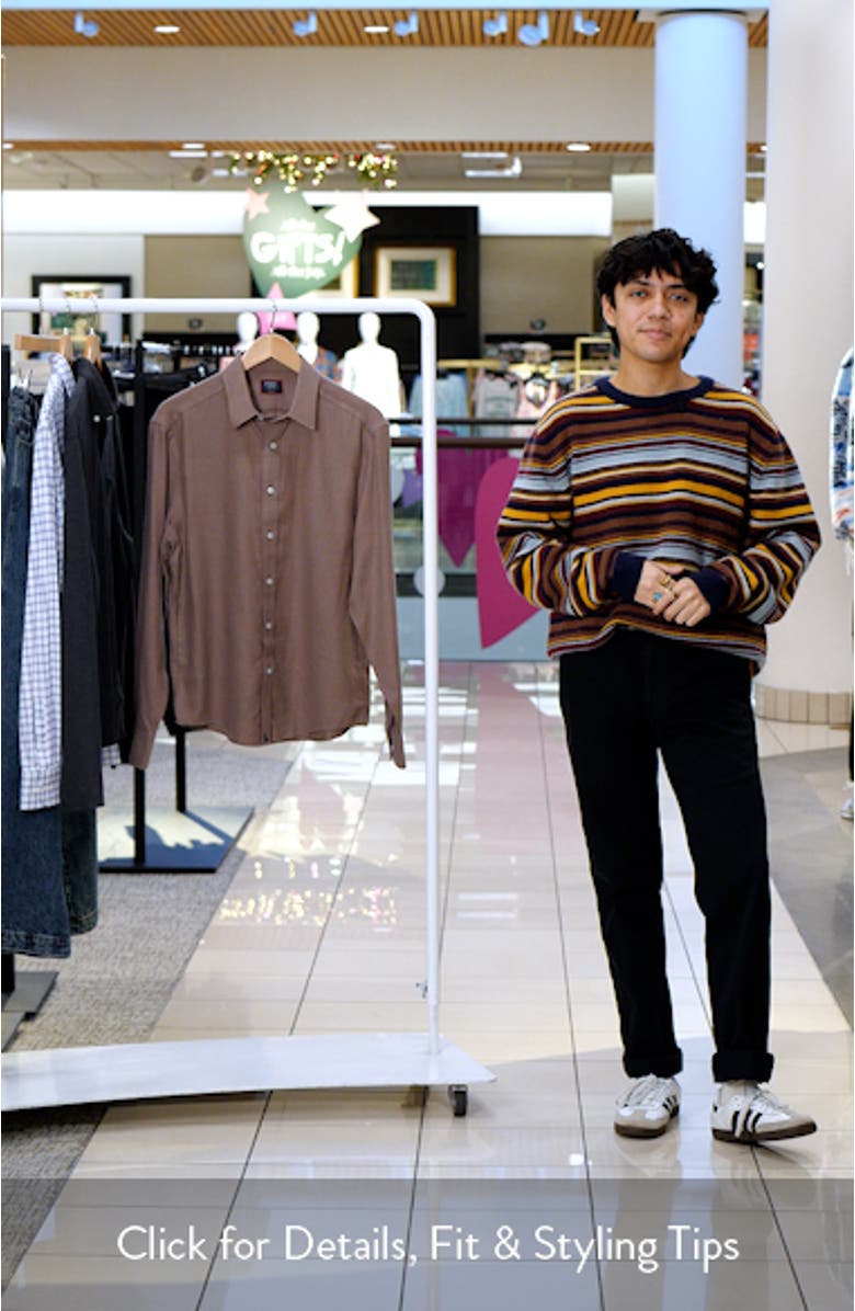 Veneto Regular Fit Textured Wrinkle Free Cotton Button-Down Shirt, sales video thumbnail