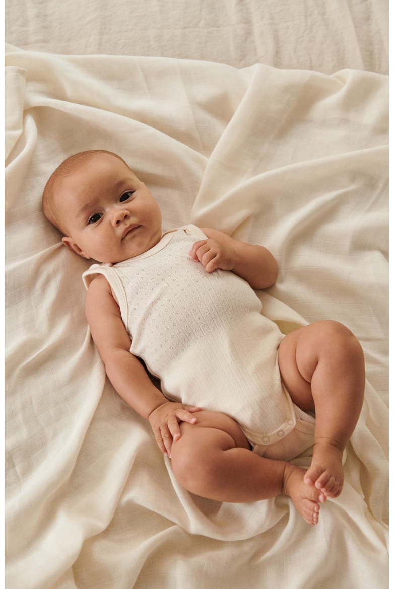 Pointelle Organic Cotton Bodysuit, Alternate, color, NATURAL