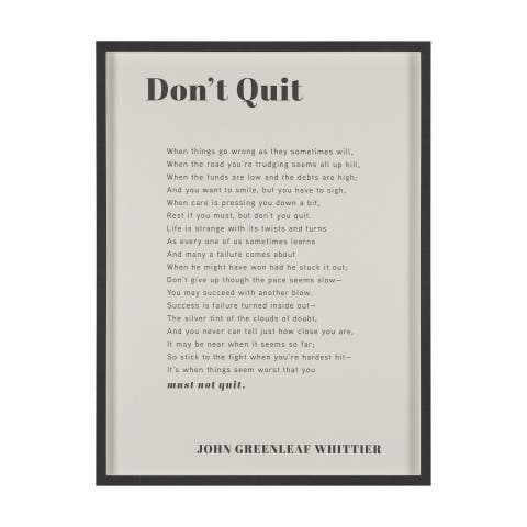 Don't Quit by Studio a Hand Embellished Framed Art Print Matted under Glass