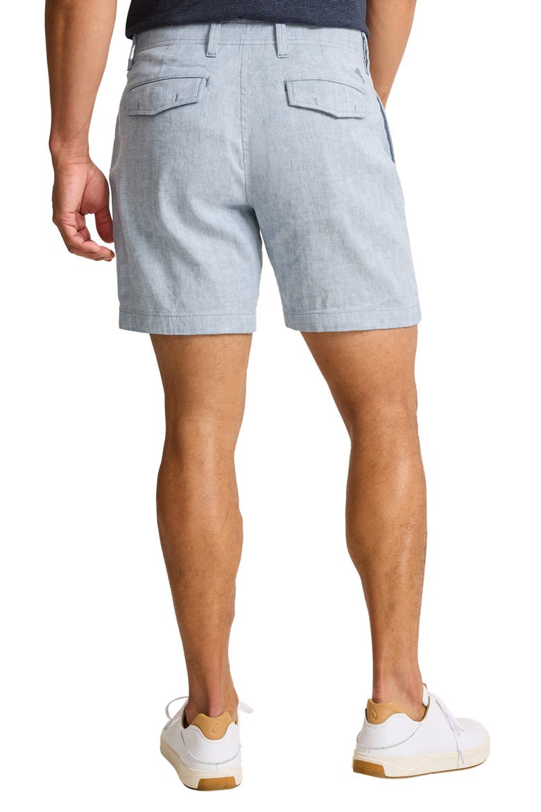 Beach Coast 7-Inch Flat Front Linen & Cotton Shorts, Alternate, color, OCEAN CITY