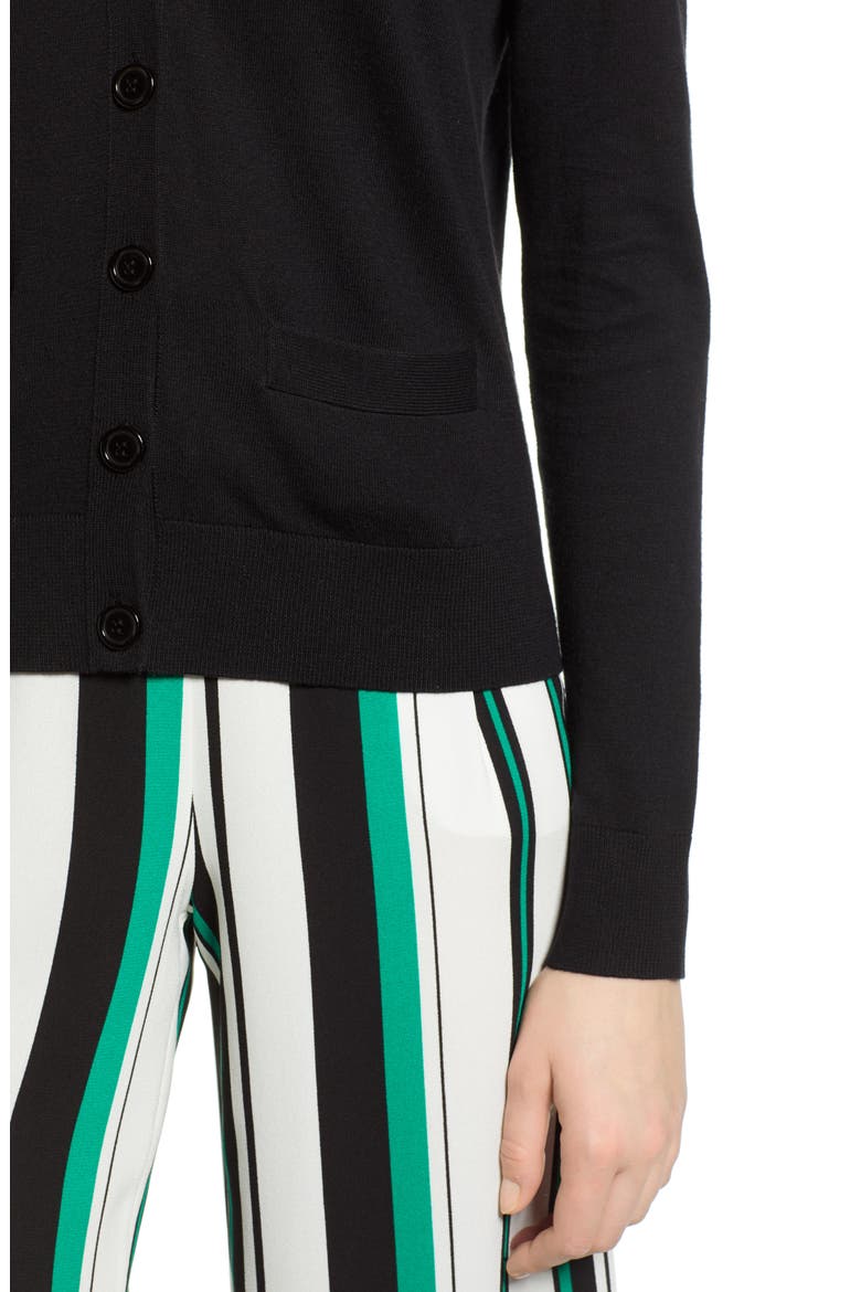 V-Neck Cardigan, Alternate, color, BLACK