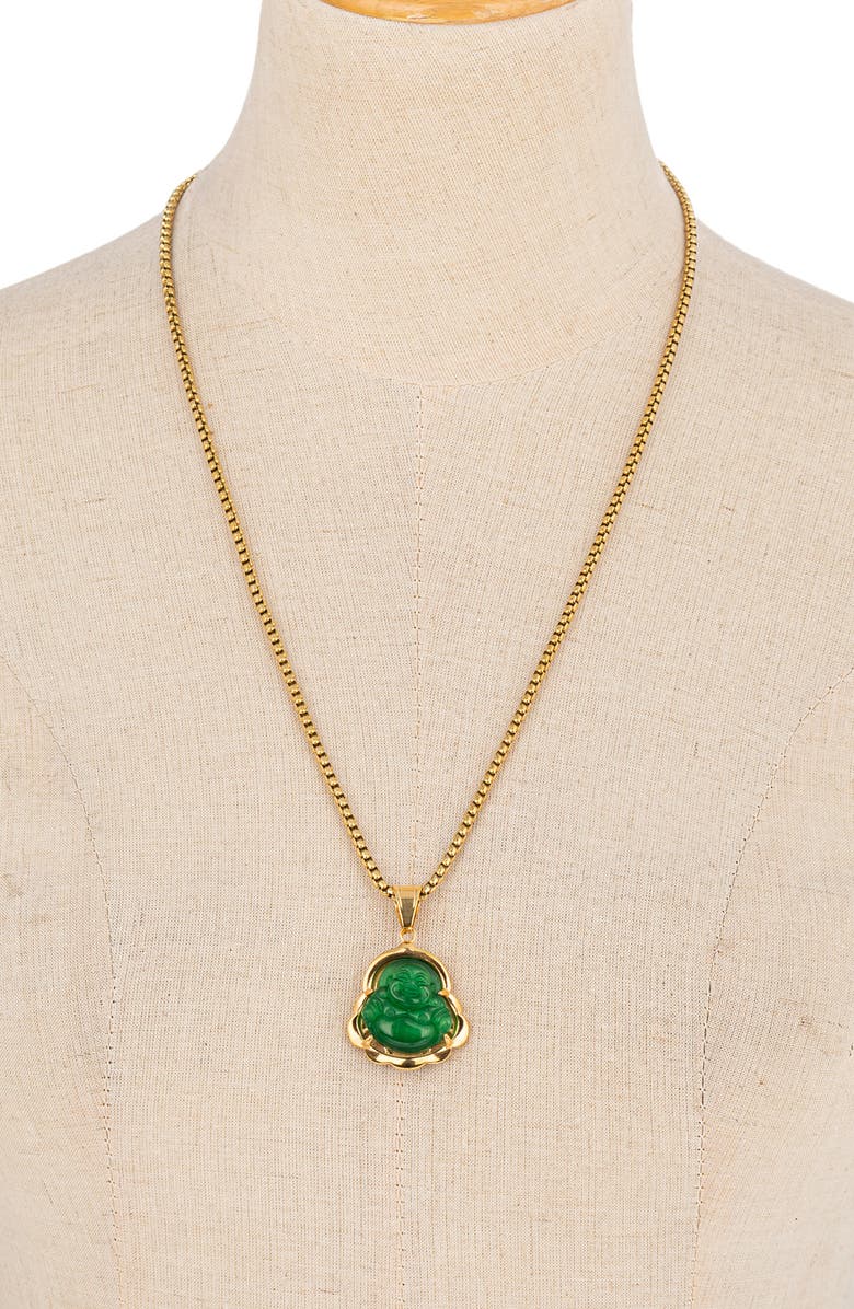 EYE CANDY LOS ANGELES Buddha Pendant Necklace, Alternate, color, Gold