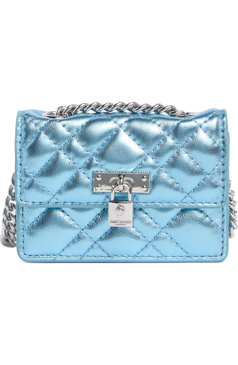 KG Kurt Geiger Micro Brixton Quilted Shoulder Bag, Main, color, Medium Blue