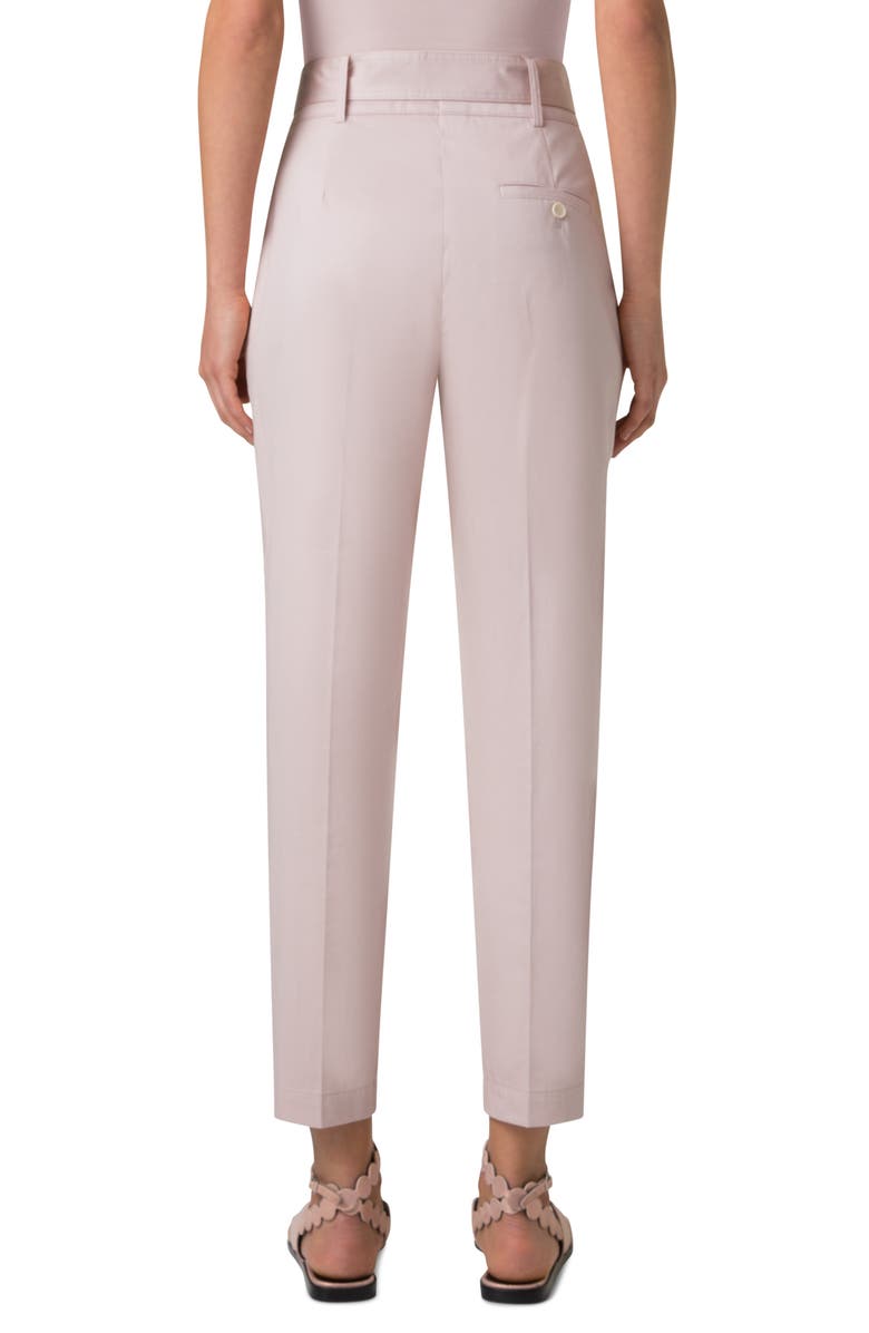 Akris punto Fred Belted Stretch Cotton Pants, Alternate, color, Rose