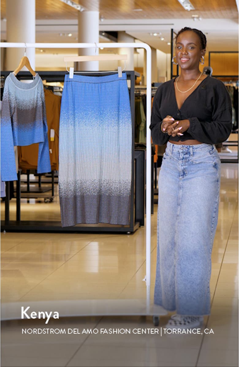 Ombré Jacquard Knit Midi Skirt, sales video thumbnail