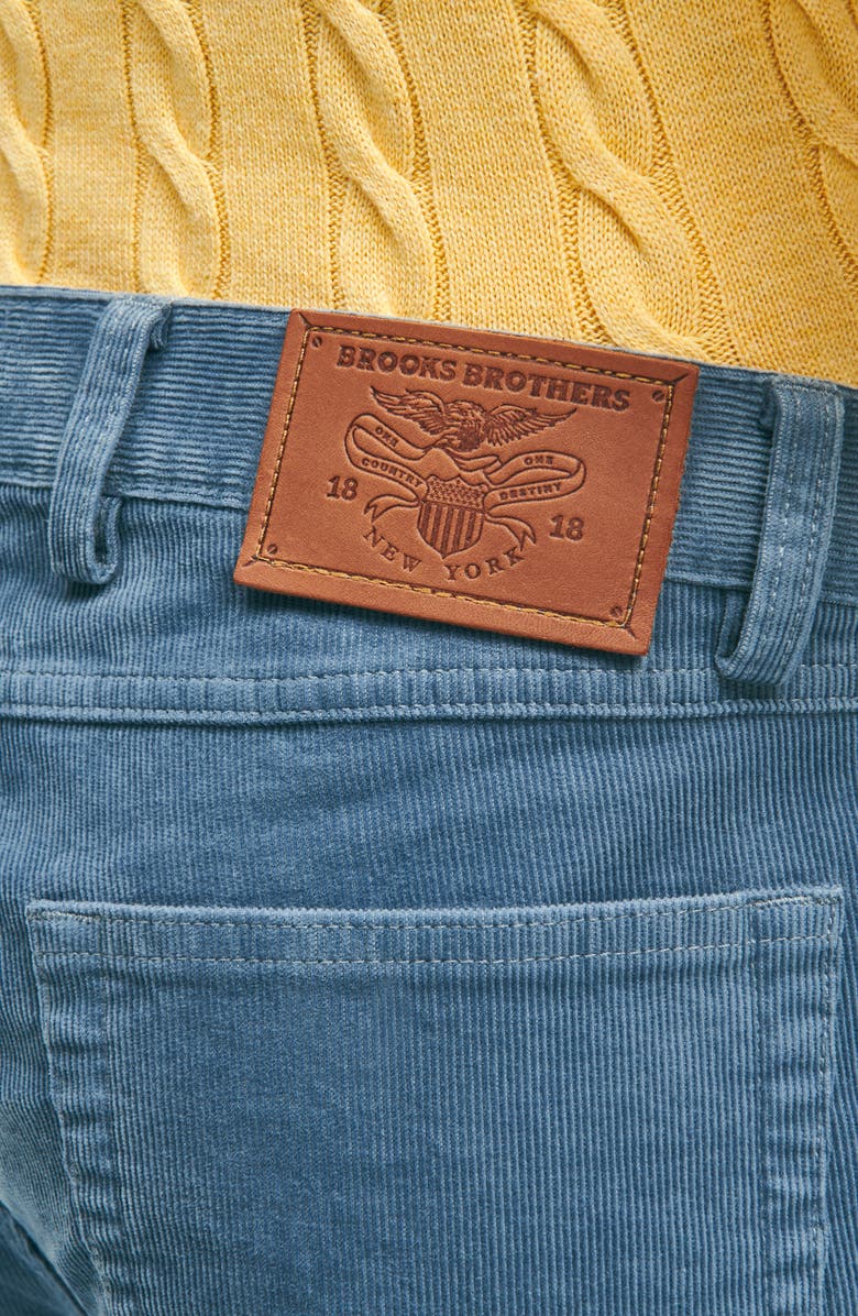 Brooks Brothers Stretch Cotton Corduroy Five Pocket Pants, Alternate, color, China Blue