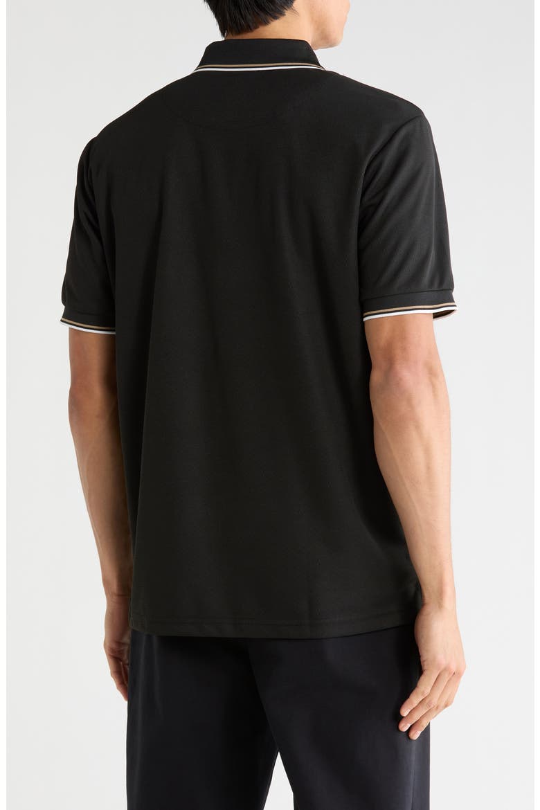 Zip Front Stretch Polo, Alternate, color, BLACK