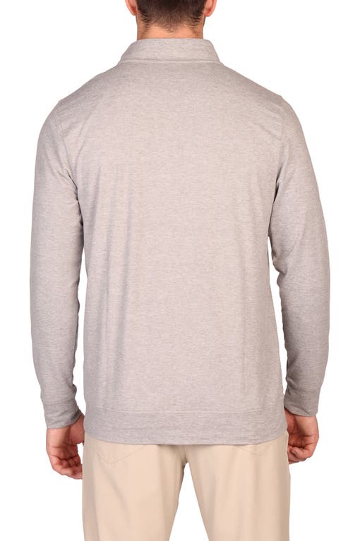 Tailorbyrd Brushed Mélange Quarter Zip Pullover In Gray