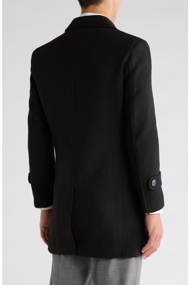 Double Breasted Wool Blend Pea Coat, Alternate, color, BLACK