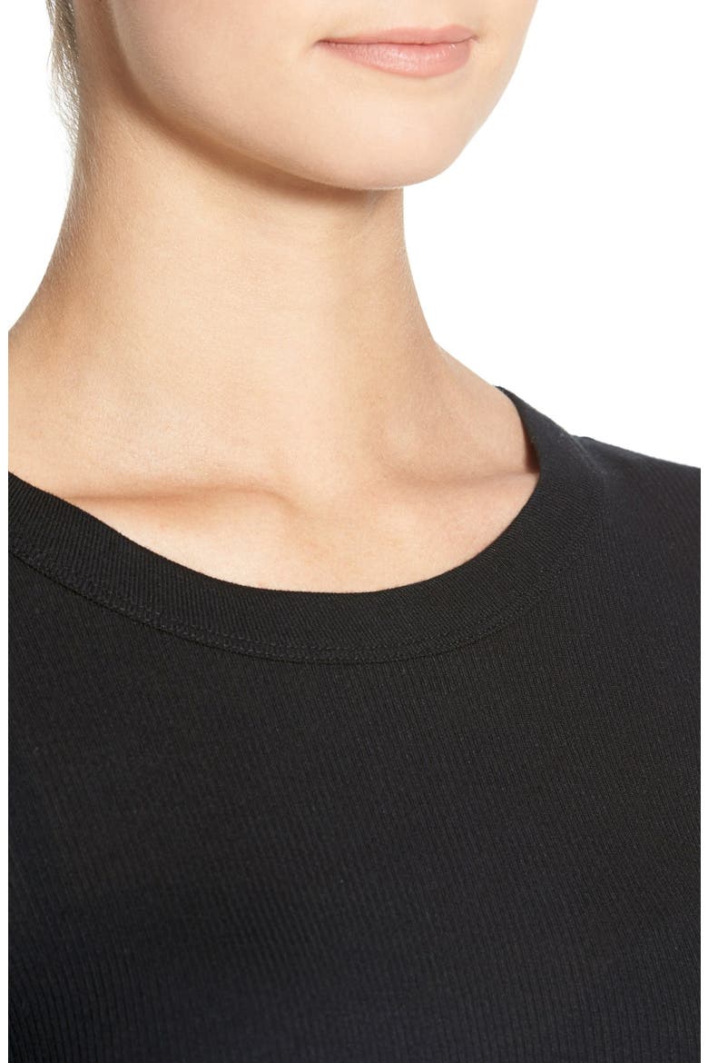 Long Sleeve Rib Tee, Alternate, color, BLACK