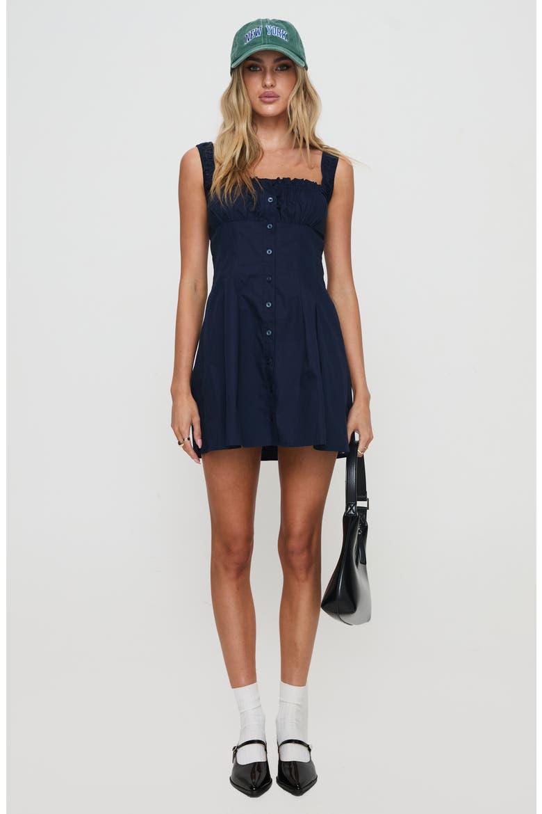 Wait for You Cotton Minidress, Alternate, color, NAVY