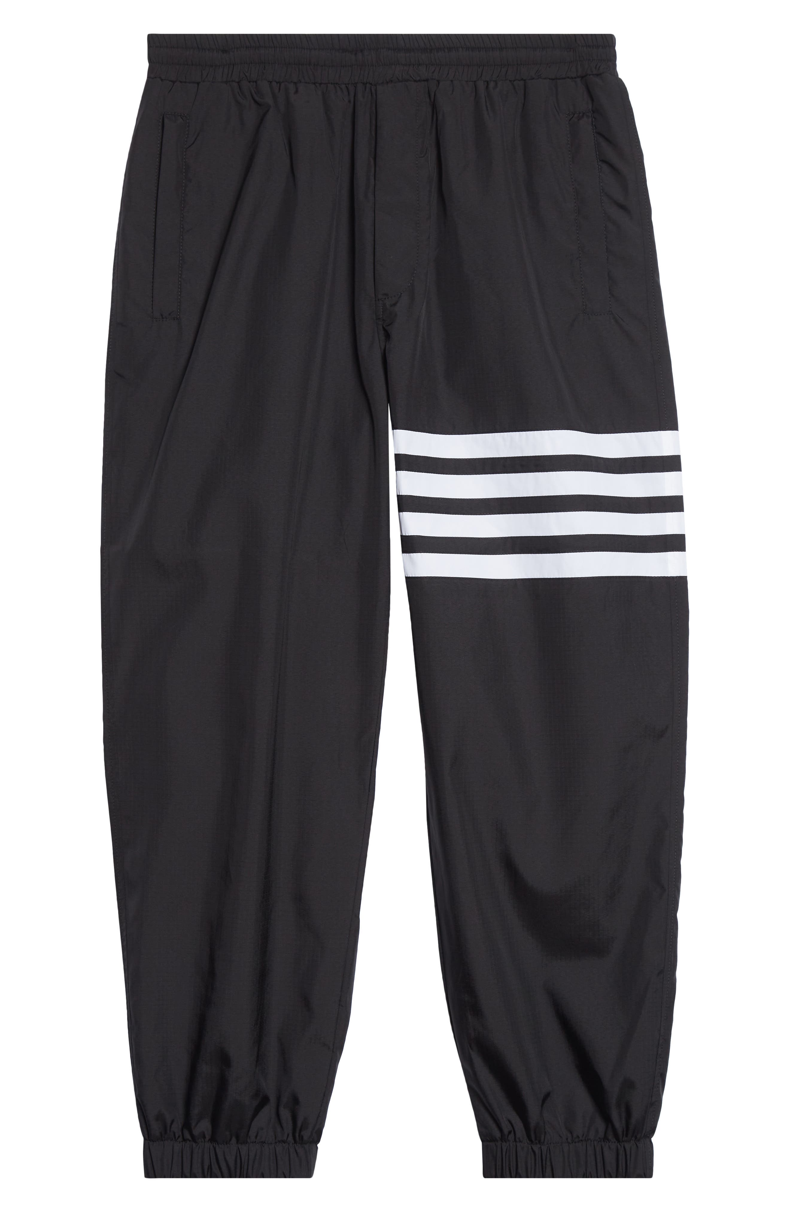 Thom Browne Drawcord Waist Track Pants With Four Stripes In Black