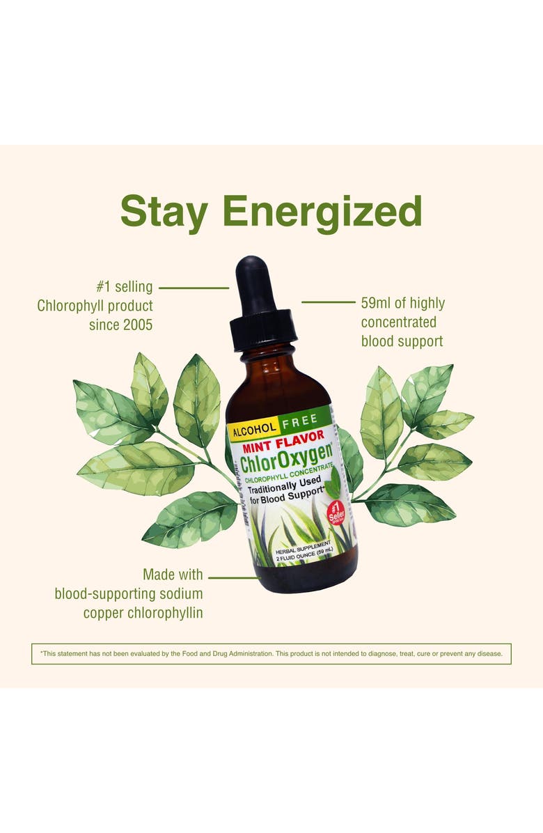 Trace Minerals ChlorOxygen Chlorophyll Concentrate - Highly-Concentrated Energy Support - Aids Healthy Blood Circulation - Natural Vitality Support - Alcohol-Free - Mint, 2 fl oz, Alternate, color, 