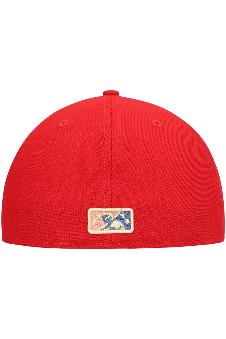 Men's New Era Red Clearwater Threshers Home Authentic Collection 59FIFTY Fitted Hat, Alternate, color, Red