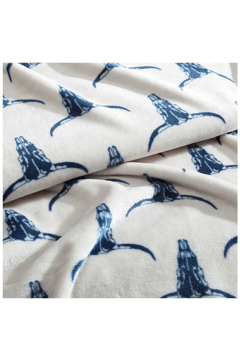 Steer Head Plush Fleece Throw, Alternate, color, DARK BLUE