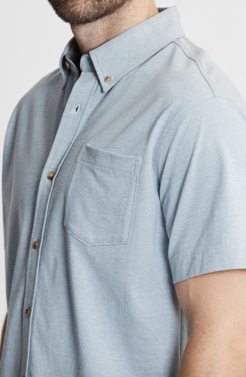 Jachs Short Sleeve Cotton Knit Button-up Shirt