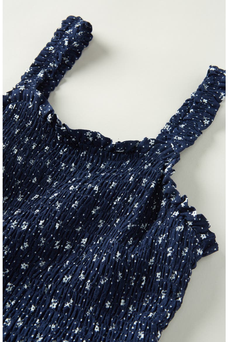 Kids' Smocked Ruffle Dress, Alternate, color, NAVY PEACOAT DOTTY SPRIG