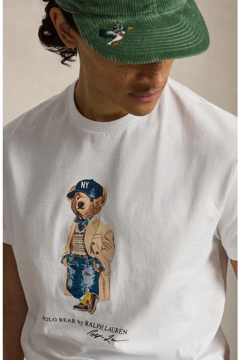 Polo Bear Cotton Graphic T-Shirt, Alternate, color, WHITE