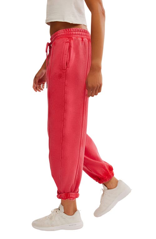 Free People Fp Movement Sprint To The Finish Seamed Sweatpants In Red