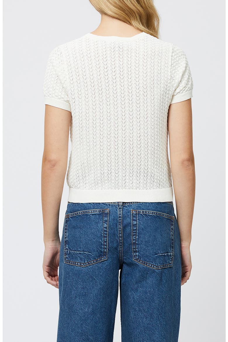 Pointelle Cotton Blend Cardigan, Alternate, color, CREAM