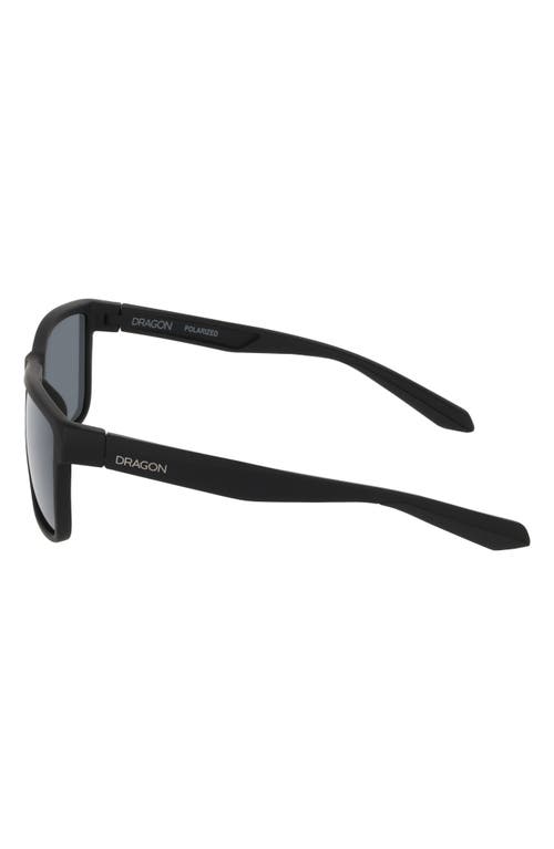 Dragon 58mm Rectangular Sunglasses In Matte Black/silver Flash