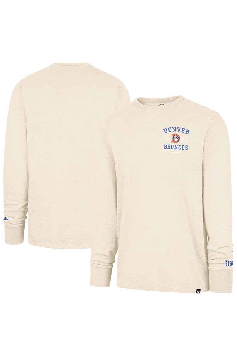 Men's '47  Tan Denver Broncos Heavy Slub Long Sleeve T-Shirt, Main, color, Tan