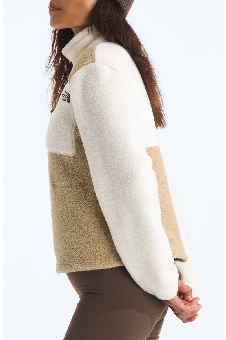 Yumiori Colorblock High Pile Fleece Half-Zip Pullover, Alternate, color, KHAKI STONE/ WHITE DUNE