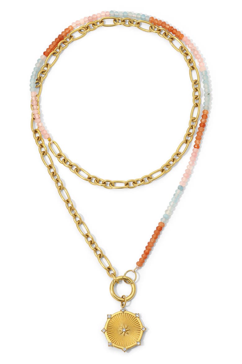 Nea Light Layered Necklace, Alternate, color, GOLD