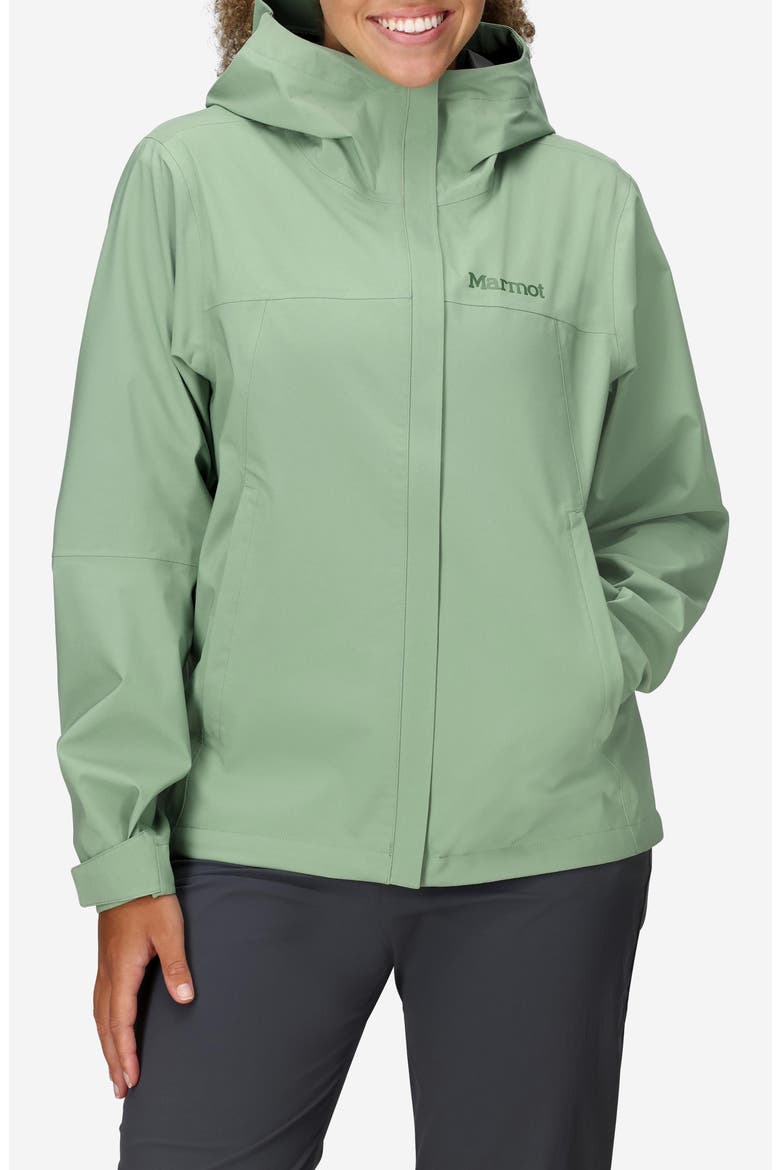 PreCip® Eco Pro Waterproof Hooded Jacket, Main, color, AGATE GREEN