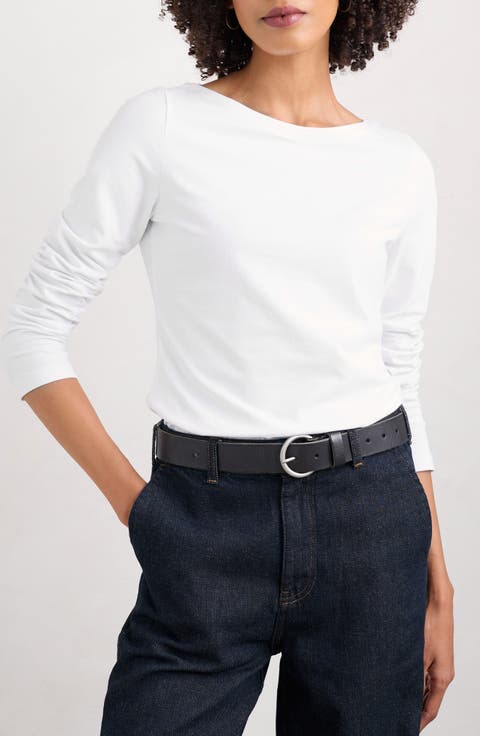 Easel Long Sleeve Stretch Organic Cotton Top