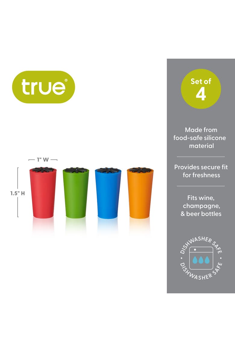Starburst Silicone Bottle Stoppers, Alternate, color, Multicolor