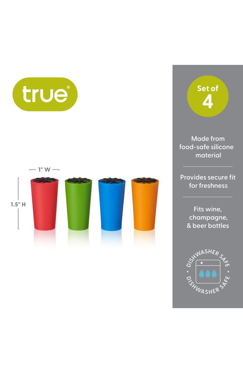true Starburst Silicone Bottle Stoppers, Alternate, color, Multicolor