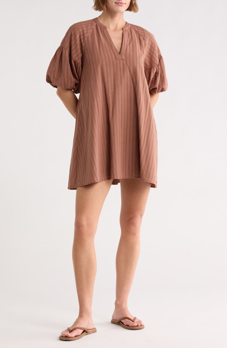 Habitual Bubble Sleeve Shift Minidress, Main, color, Clove