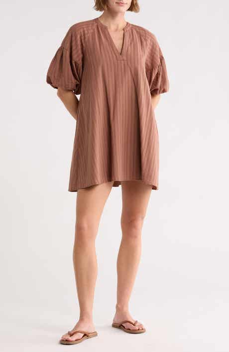 Habitual Bubble Sleeve Shift Minidress