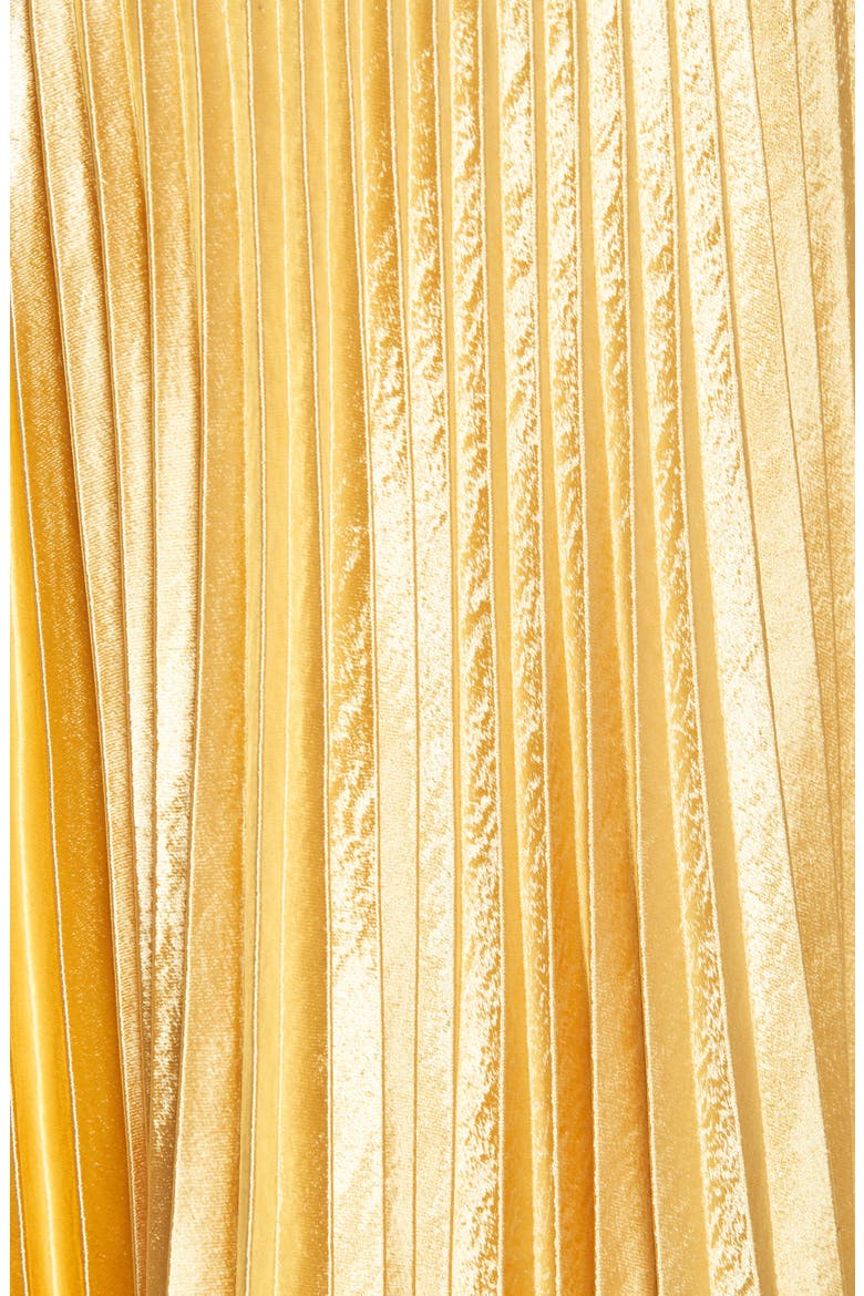 Belle Pleated Satin Strapless Gown, Alternate, color, GOLD