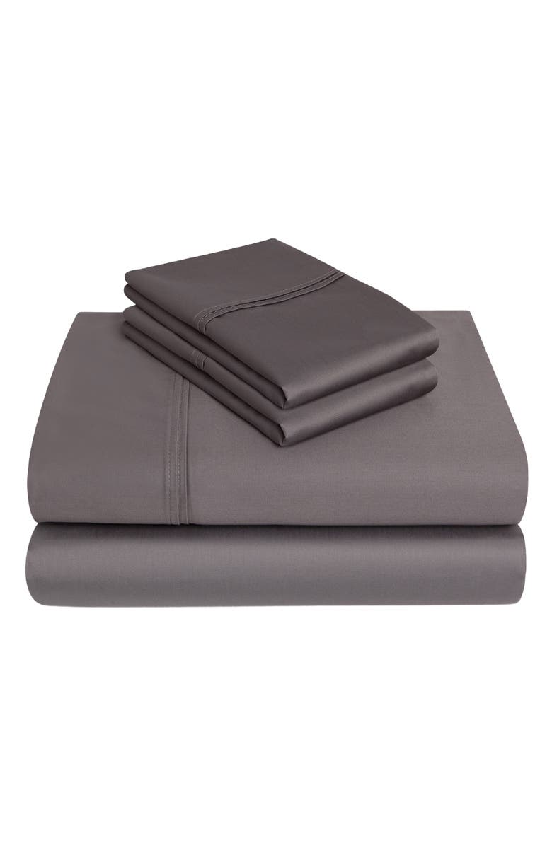 BEDHOG 4-Piece 625 Thread Count Cotton Sheet Set, Main, color, Charcoal