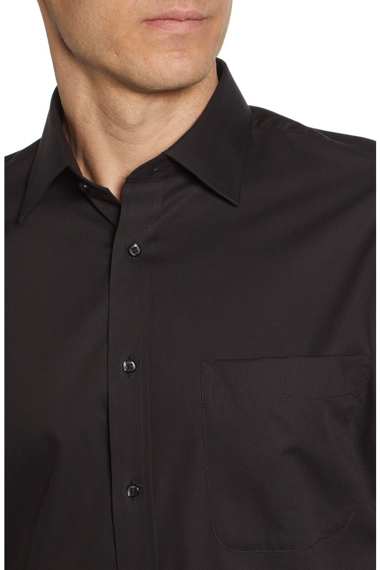 Men's Shop Classic Fit Non-Iron Solid Dress Shirt, Alternate, color, BLACK