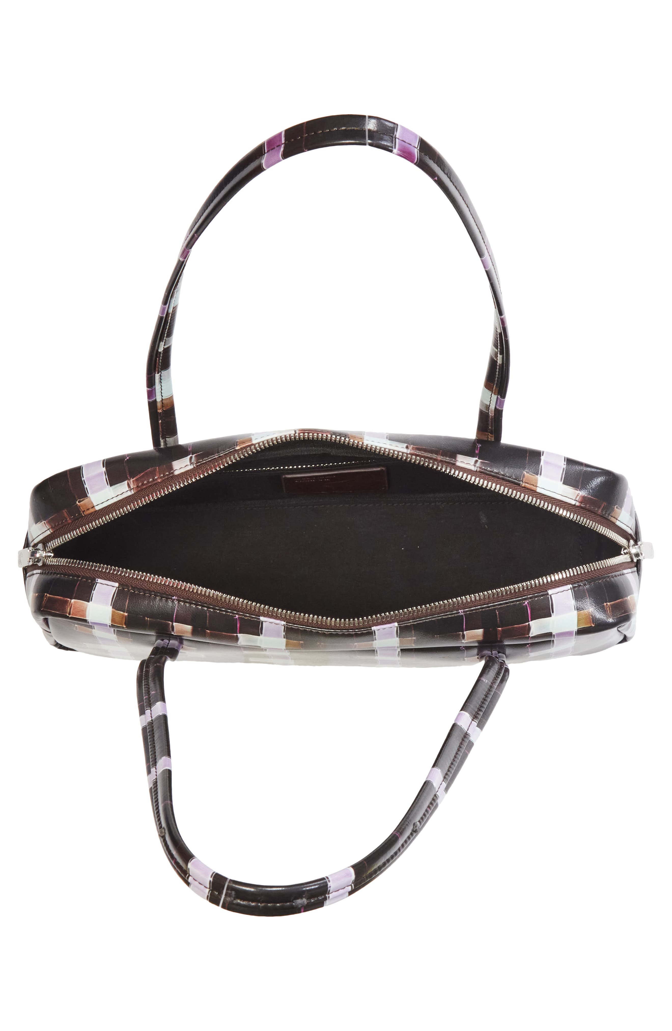 x Collina Strada Plaid Faux Leather Baguette Bag, Alternate, color, CHOCOLATE PAINTED PLAID