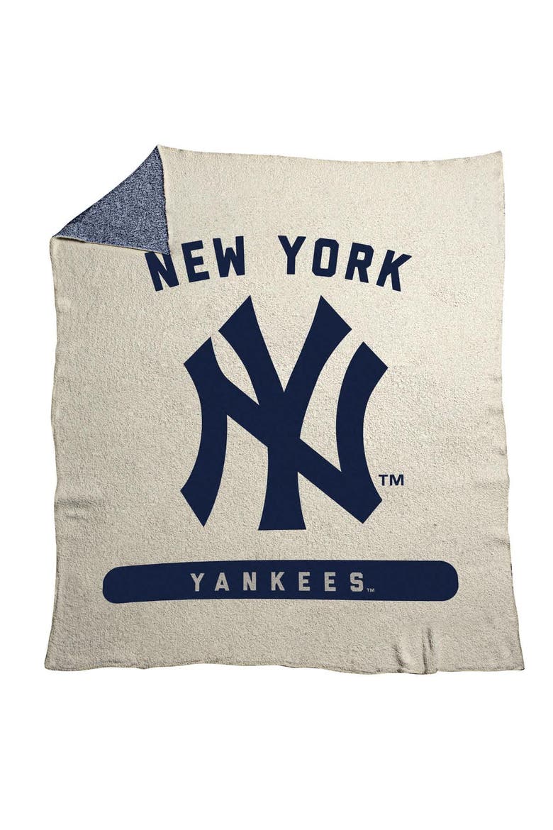New York Yankees 50" x 60" Luxe Dreams Throw Blanket, Main, color, Oatmeal