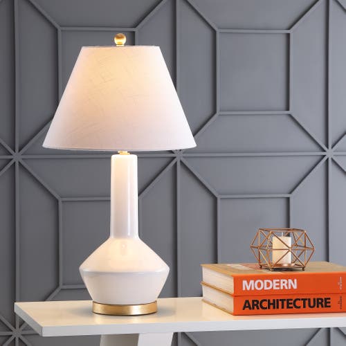 Shop Jonathan Y Copenhagen 29" Ceramic/metal Led Table Lamp In White