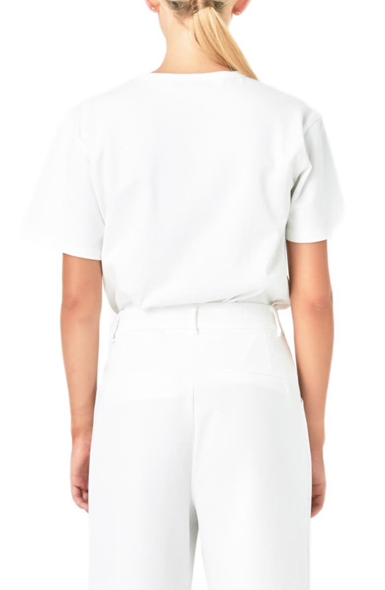 Endless Rose Loved Crystal Appliqué T-Shirt, Alternate, color, White