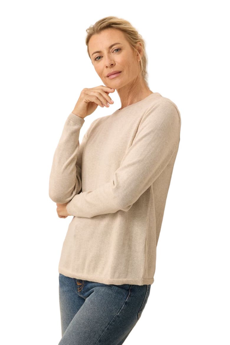 Organic Cotton Classic Fine Knit Crew Sweater, Alternate, color, Sandshell Heather